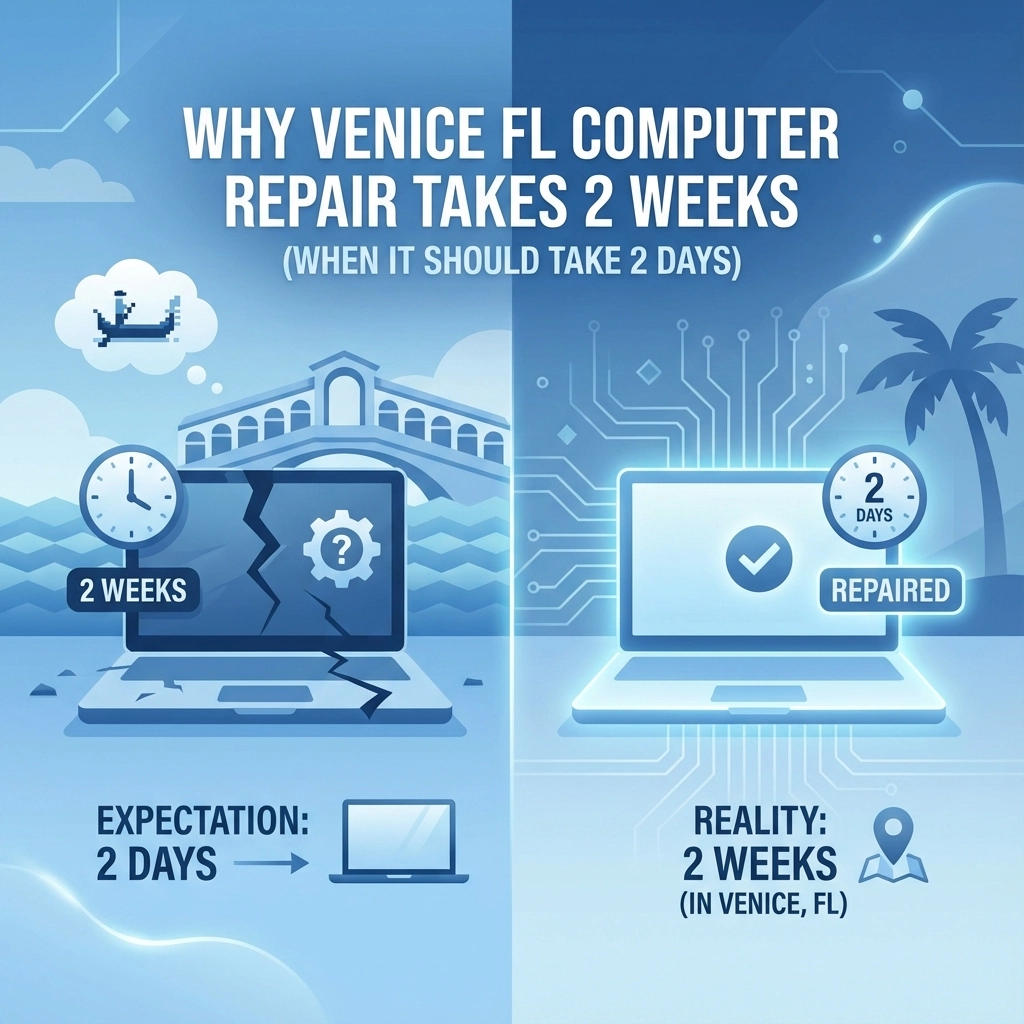 Read more about the article Why Venice FL Computer Repair Takes 2 Weeks (When It Should Take 2 Days)