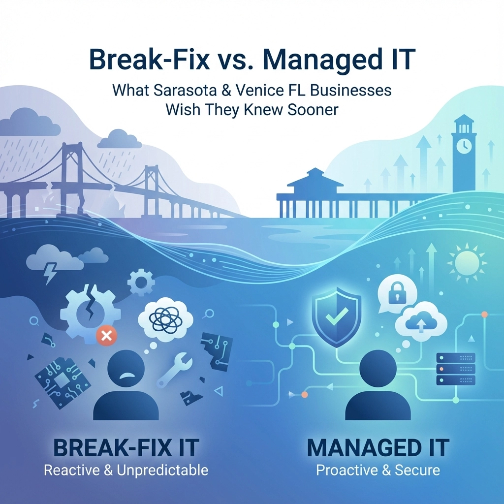 Read more about the article Break-Fix vs. Managed IT: What Sarasota & Venice FL Businesses Wish They Knew Sooner