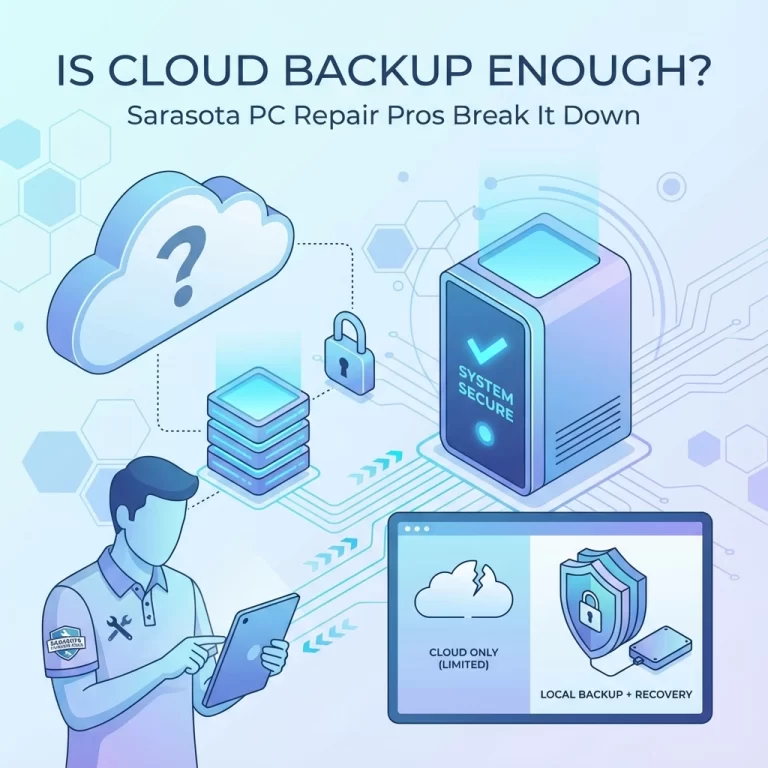 Read more about the article Is Cloud Backup Enough? Sarasota PC Repair Pros Break It Down
