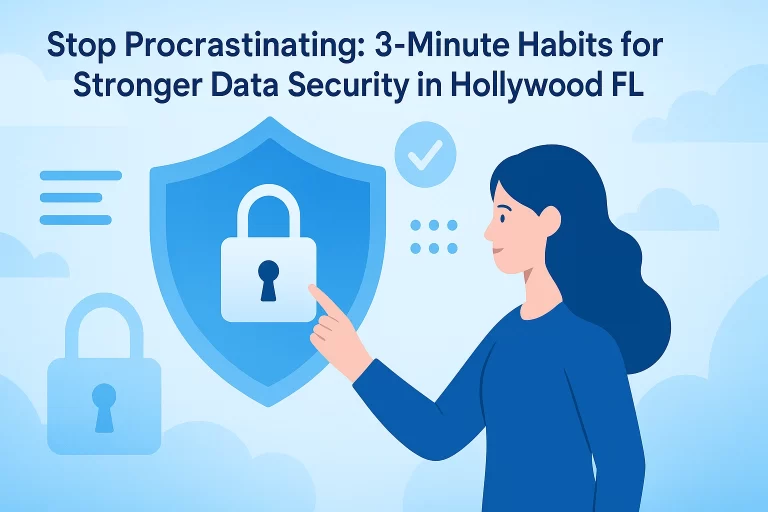 Read more about the article Stop Procrastinating: 3-Minute Habits for Stronger Data Security in Hollywood FL