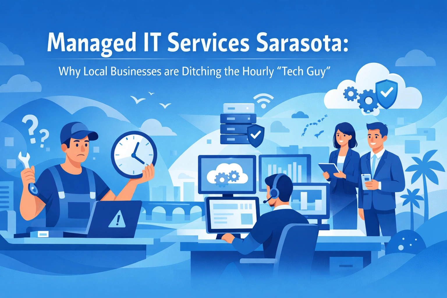 Read more about the article Managed IT Services Sarasota: Why Local Businesses are Ditching the Hourly “Tech Guy”