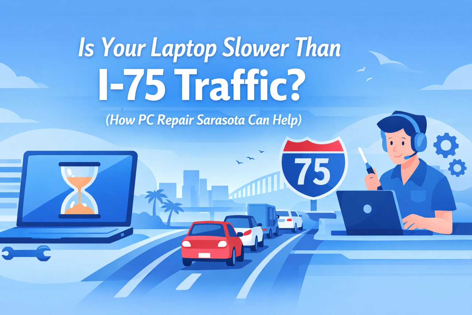 Read more about the article Is Your Laptop Slower Than I-75 Traffic? (How PC Repair Sarasota Can Help)