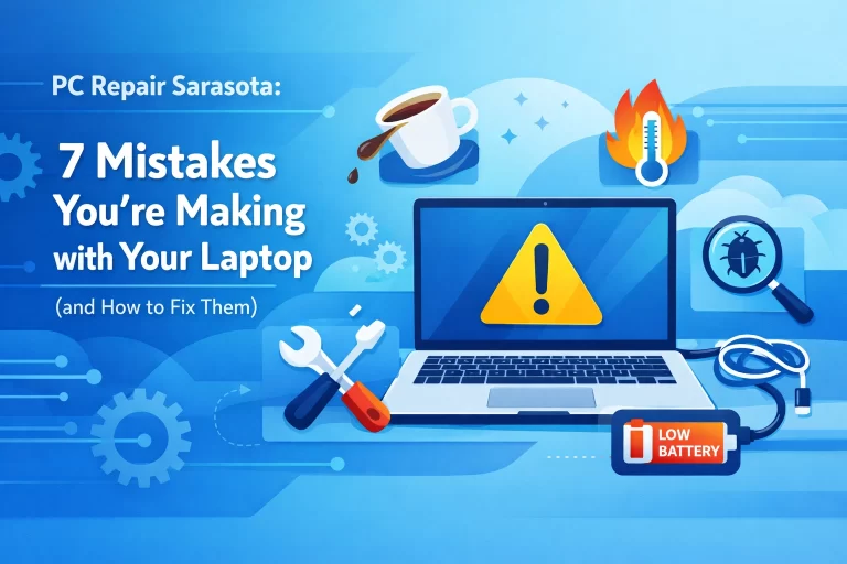 Read more about the article PC Repair Sarasota: 7 Mistakes You’re Making with Your Laptop (and How to Fix Them)